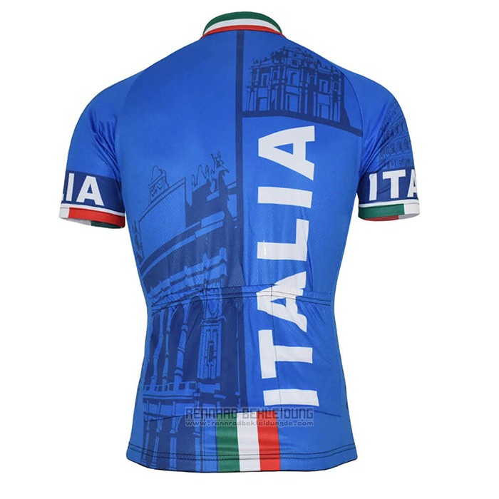 2021 Fahrradbekleidung Italien Blau Trikot Kurzarm und Tragerhose