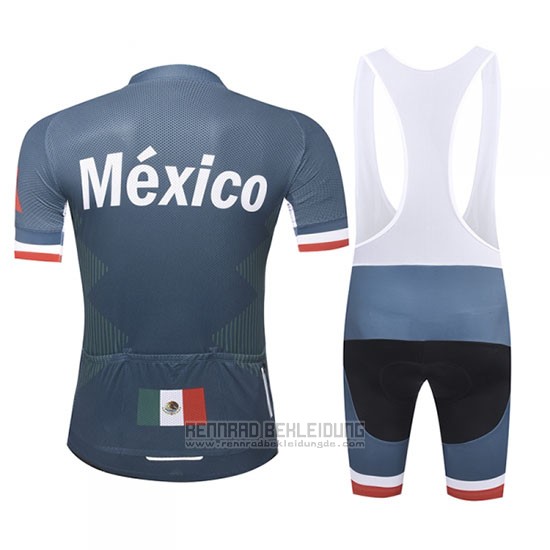 2019 Fahrradbekleidung Mexiko Dunkel Blau Trikot Kurzarm und Tragerhose