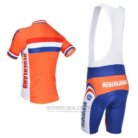 2013 Fahrradbekleidung Niederlande Wei und Orange Trikot Kurzarm und Tragerhose - zum Schließen ins Bild klicken