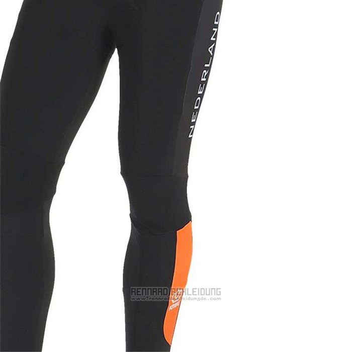 2019 Fahrradbekleidung Niederlande Orange Trikot Langarm und Tragerhose - zum Schließen ins Bild klicken