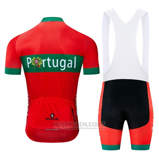 2019 Fahrradbekleidung Portugal Grun Rot Trikot Kurzarm und Tragerhose