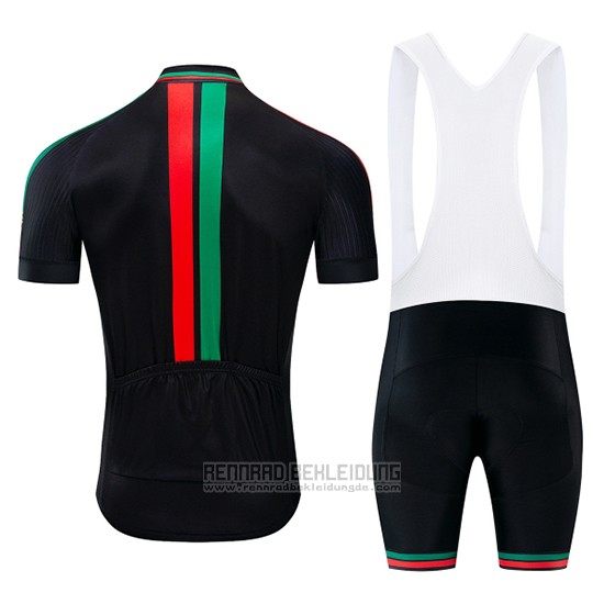 2019 Fahrradbekleidung Portugal Shwarz Grun Rot Trikot Kurzarm und Tragerhose