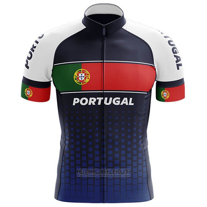 2020 Fahrradbekleidung Champion Portugal Blau Grun Rot Trikot Kurzarm und Tragerhose - zum Schließen ins Bild klicken