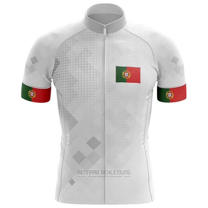 2020 Fahrradbekleidung Champion Portugal Wei Trikot Kurzarm und Tragerhose - zum Schließen ins Bild klicken