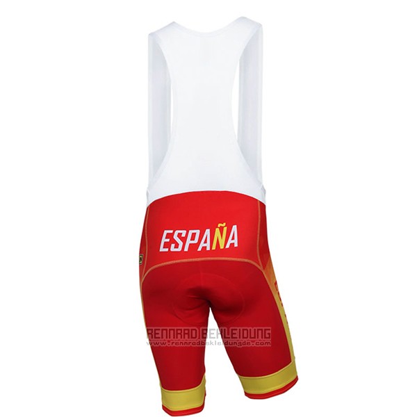 2017 Fahrradbekleidung Spanien Gelb und Rot Trikot Kurzarm und Tragerhose