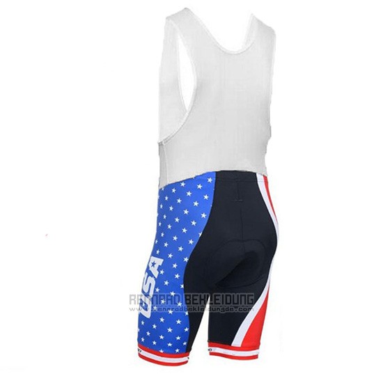 2018 Fahrradbekleidung USA Blau und Rot Trikot Kurzarm und Tragerhose - zum Schließen ins Bild klicken