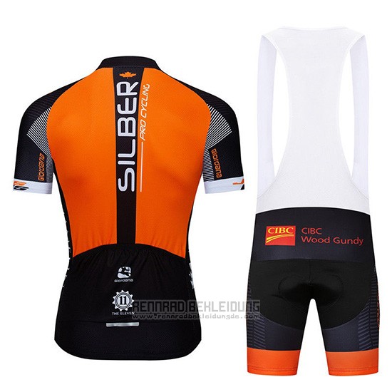 2019 Fahrradbekleidung Sliber Orange Shwarz Trikot Kurzarm und Overall