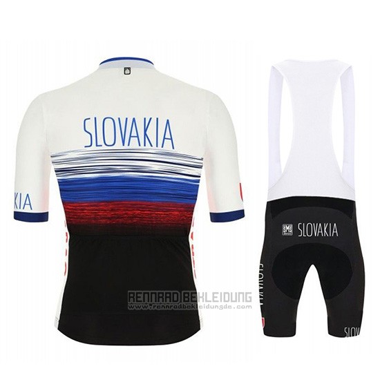 2019 Fahrradbekleidung Slowakeis Wei Blau Shwarz Trikot Kurzarm und Overall - zum Schließen ins Bild klicken