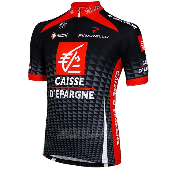 2010 Fahrradbekleidung Caisse D Epargne Shwarz und Wei Trikot Kurzarm und Tragerhose
