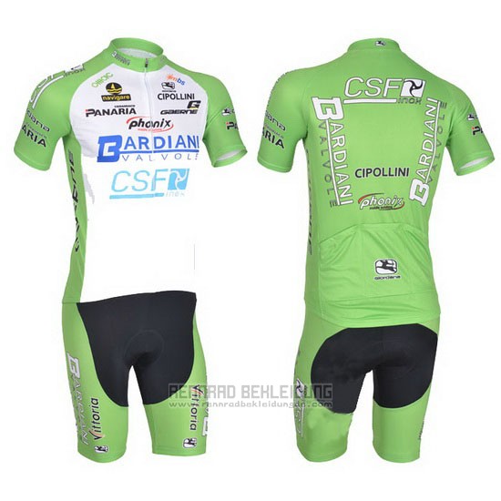 2014 Fahrradbekleidung Bardiani Wei und Grun Trikot Kurzarm und Tragerhose