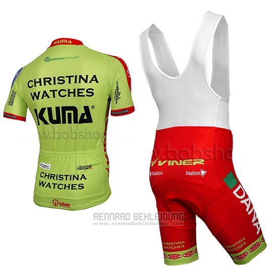 2014 Fahrradbekleidung Christina Watches Onfone Grun Trikot Kurzarm und Tragerhose