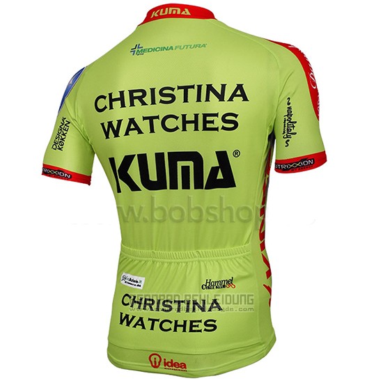 2014 Fahrradbekleidung Christina Watches Onfone Grun Trikot Kurzarm und Tragerhose