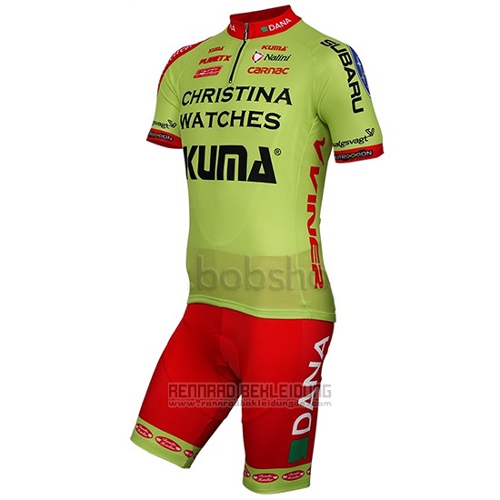 2014 Fahrradbekleidung Christina Watches Onfone Grun Trikot Kurzarm und Tragerhose