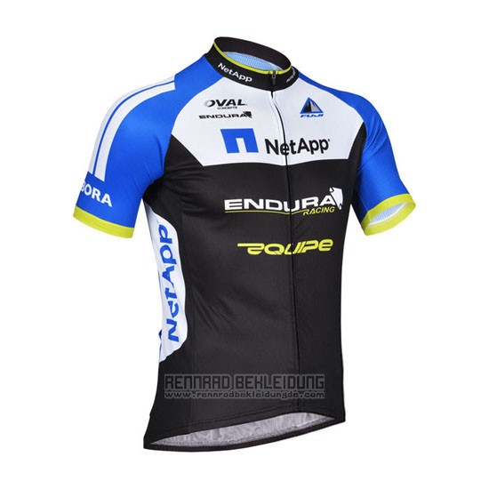 2014 Fahrradbekleidung Netapp Shwarz und Blau Trikot Kurzarm und Tragerhose