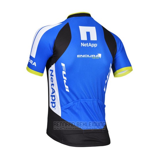 2014 Fahrradbekleidung Netapp Shwarz und Blau Trikot Kurzarm und Tragerhose