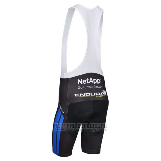 2014 Fahrradbekleidung Netapp Shwarz und Blau Trikot Kurzarm und Tragerhose