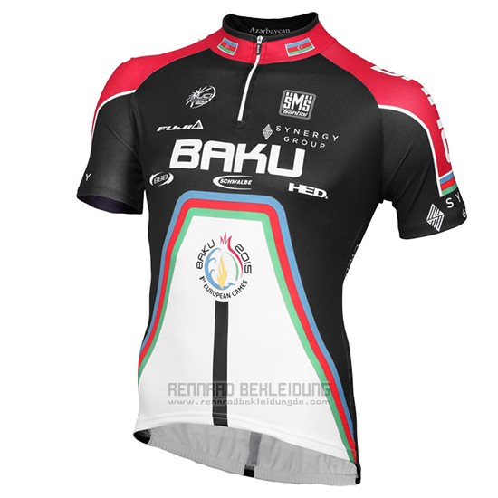 2015 Fahrradbekleidung Baku Shwarz und Wei Trikot Kurzarm und Tragerhose