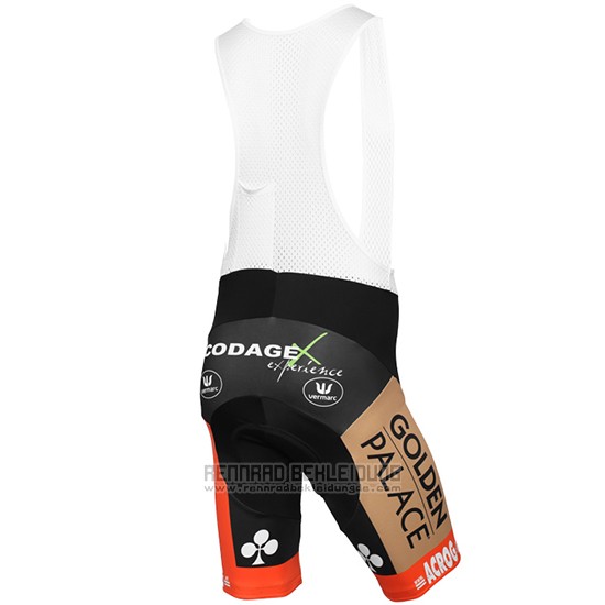 2015 Fahrradbekleidung Vastgoedservice Golden Palace Shwarz und Orange Trikot Kurzarm und Tragerhose