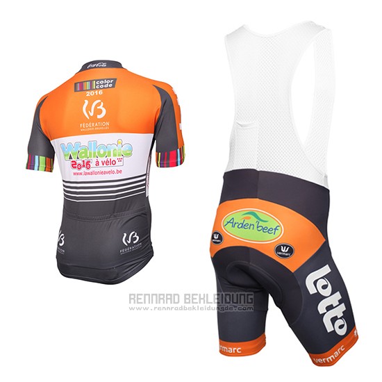 2016 Fahrradbekleidung Color Code Orange Trikot Kurzarm und Tragerhose