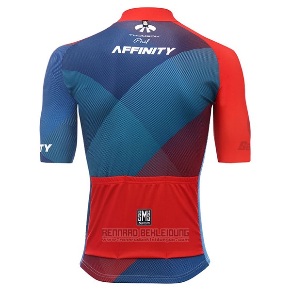 2017 Fahrradbekleidung Affinity Wei und Blau Trikot Kurzarm und Tragerhose - zum Schließen ins Bild klicken