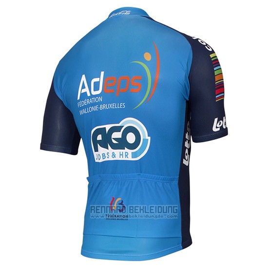 2017 Fahrradbekleidung Ago Aqua Service Blau Trikot Kurzarm und Tragerhose - zum Schließen ins Bild klicken