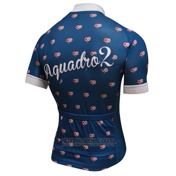 2017 Fahrradbekleidung Aquadro Lollipop Blau Trikot Kurzarm und Tragerhose