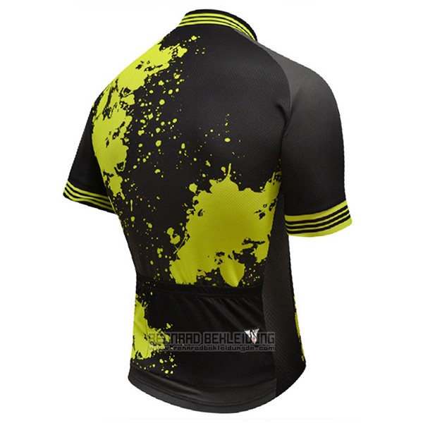 2017 Fahrradbekleidung Aquadro Splash Shwarz und Gelb Trikot Kurzarm und Tragerhose