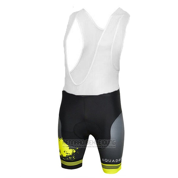 2017 Fahrradbekleidung Aquadro Splash Shwarz und Gelb Trikot Kurzarm und Tragerhose