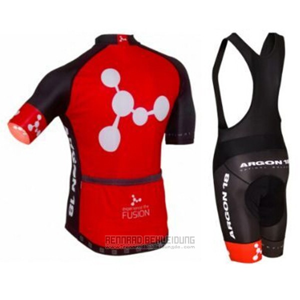 2017 Fahrradbekleidung Argon Rot Trikot Kurzarm und Tragerhose