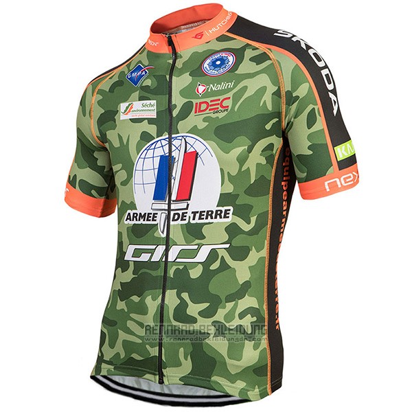 2017 Fahrradbekleidung Armee De Terre Tarnung Trikot Kurzarm und Tragerhose - zum Schließen ins Bild klicken