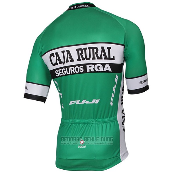 2017 Fahrradbekleidung Caja Rural Grun Trikot Kurzarm und Tragerhose