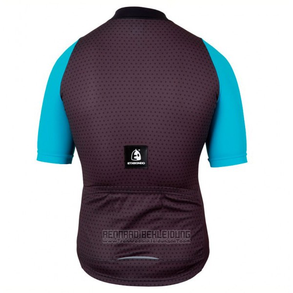 2017 Fahrradbekleidung Etxeondo Neo Shwarz und Blau Trikot Kurzarm und Tragerhose