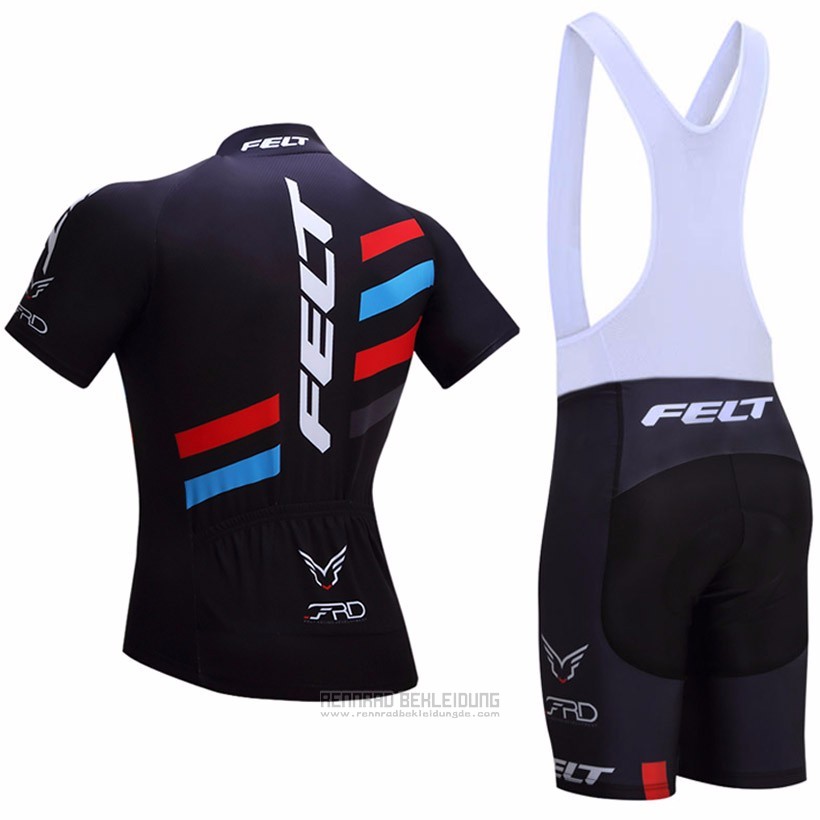 2017 Fahrradbekleidung Felt Shwarz Trikot Kurzarm und Tragerhose