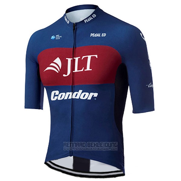 2017 Fahrradbekleidung JLT Condor Race Blau Trikot Kurzarm und Tragerhose - zum Schließen ins Bild klicken