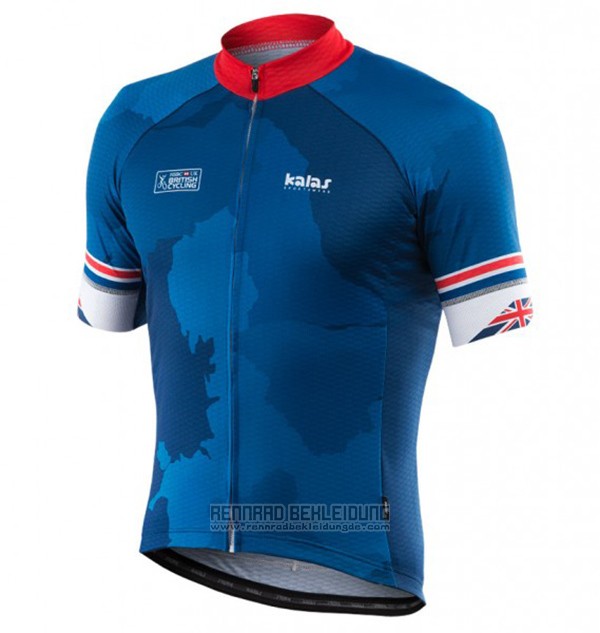 2017 Fahrradbekleidung Kalas HSBC GB Blau Trikot Kurzarm und Tragerhose - zum Schließen ins Bild klicken