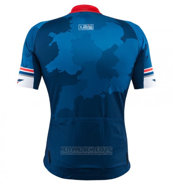 2017 Fahrradbekleidung Kalas HSBC GB Blau Trikot Kurzarm und Tragerhose