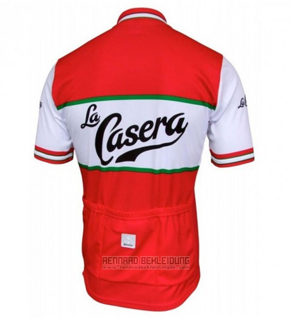 2017 Fahrradbekleidung La Casera Vintage Rot Trikot Kurzarm und Tragerhose