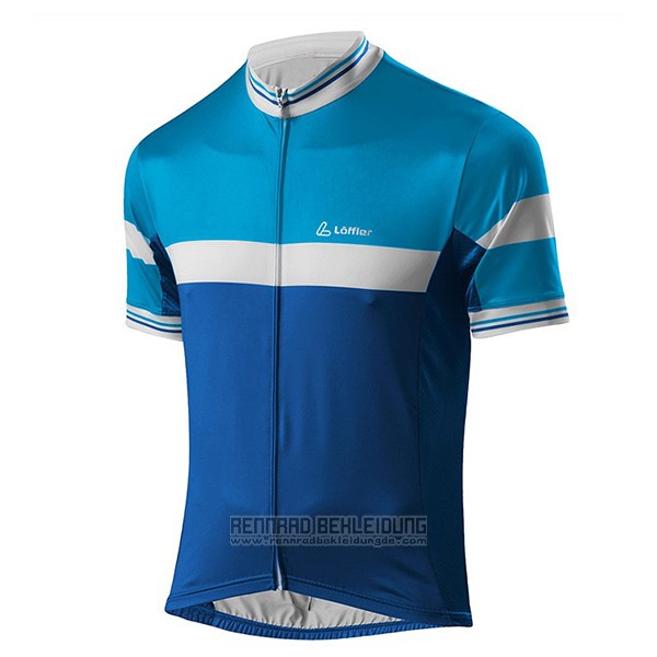 2017 Fahrradbekleidung Loffler Blau und Hellblau Trikot Kurzarm und Tragerhose