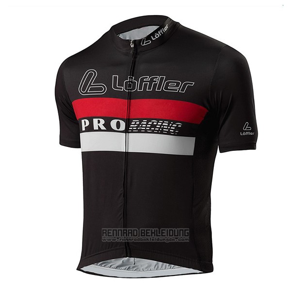 2017 Fahrradbekleidung Loffler Pro Racing Shwarz Trikot Kurzarm und Tragerhose