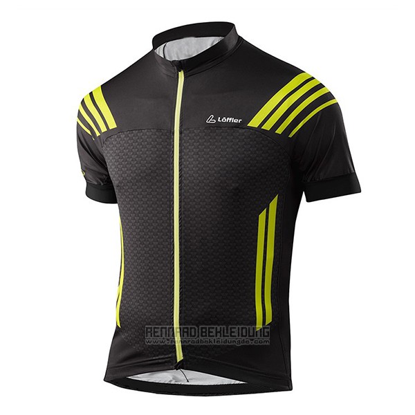 2017 Fahrradbekleidung Loffler Shwarz Trikot Kurzarm und Tragerhose