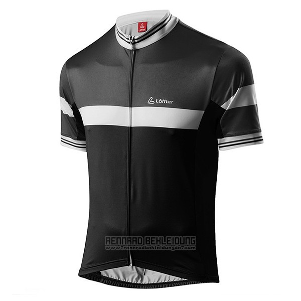 2017 Fahrradbekleidung Loffler Shwarz und Grau Trikot Kurzarm und Tragerhose