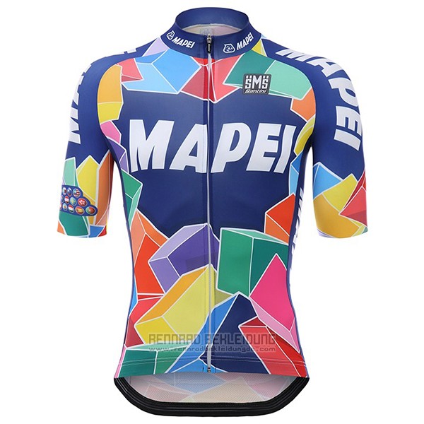 2017 Fahrradbekleidung Mapei Blau Trikot Kurzarm und Tragerhose - zum Schließen ins Bild klicken