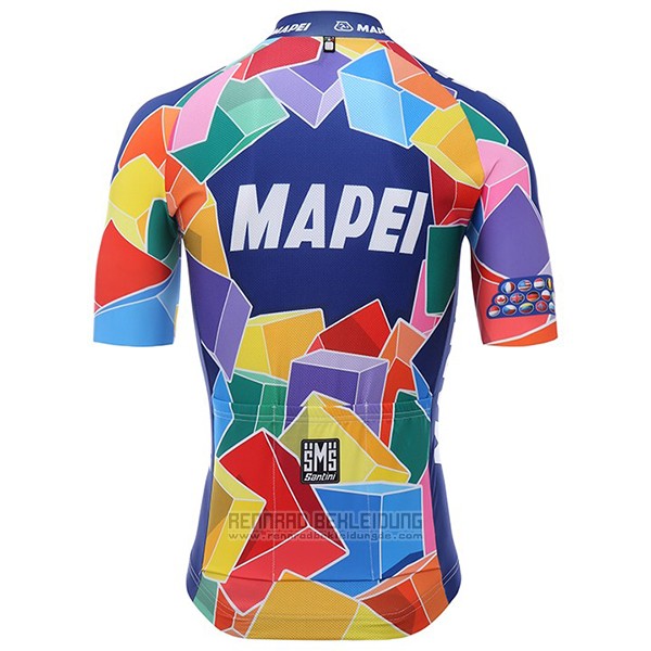 2017 Fahrradbekleidung Mapei Blau Trikot Kurzarm und Tragerhose