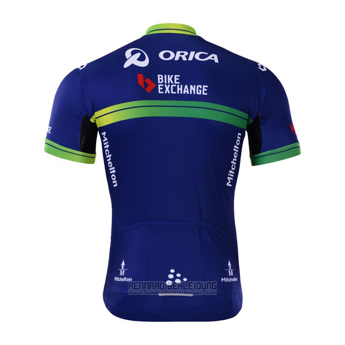 2017 Fahrradbekleidung Orica Bike Exchange Blau Trikot Kurzarm und Tragerhose - zum Schließen ins Bild klicken