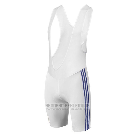 2017 Fahrradbekleidung Real Madrid Wei Trikot Kurzarm und Tragerhose