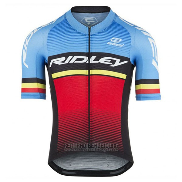 2017 Fahrradbekleidung Ridley Rincon Blau und Shwarz Trikot Kurzarm und Tragerhose