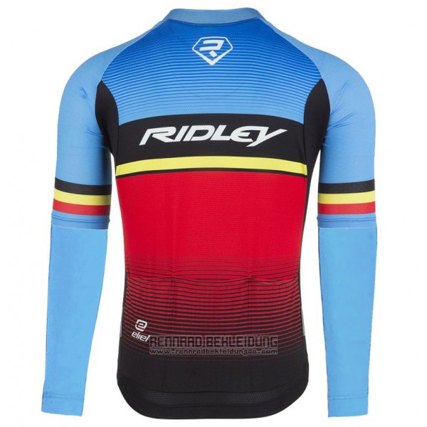 2017 Fahrradbekleidung Ridley Rincon Trikot Langarm und Tragerhose Rot und Blau Trikot Kurzarm und Tragerhose