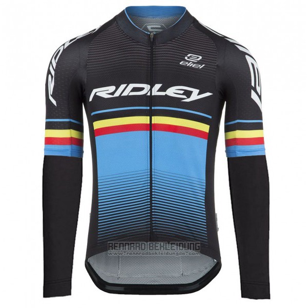 2017 Fahrradbekleidung Ridley Rincon Trikot Langarm und Tragerhose Shwarz und Blau Trikot Kurzarm und Tragerhose - zum Schließen ins Bild klicken