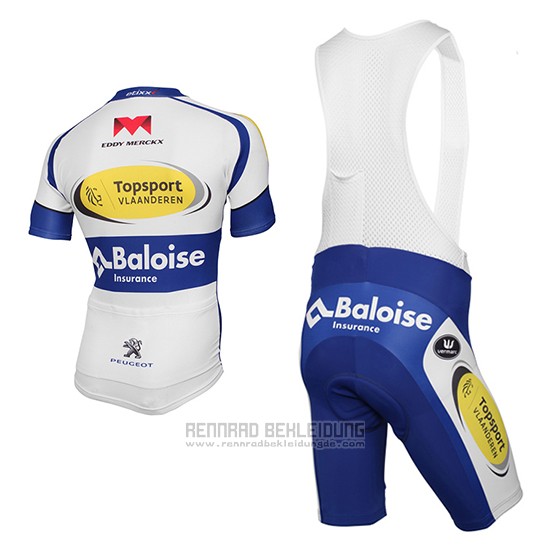 2017 Fahrradbekleidung Sport Vlaanderen Baloise Wei und Gelb Trikot Kurzarm und Tragerhose