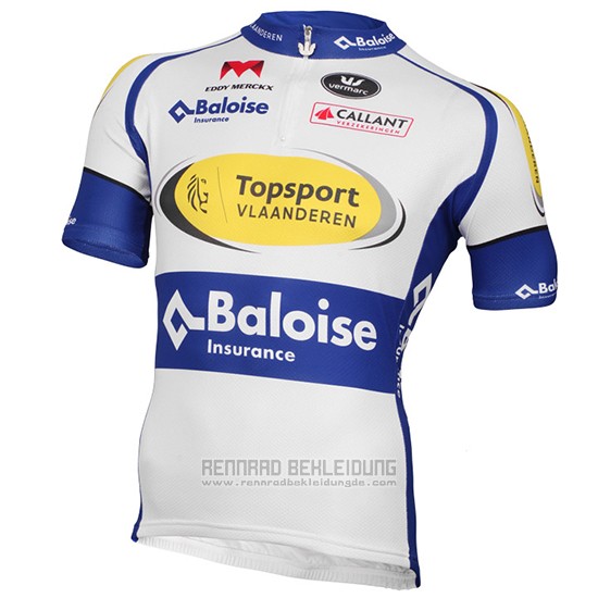 2017 Fahrradbekleidung Sport Vlaanderen Baloise Wei und Gelb Trikot Kurzarm und Tragerhose